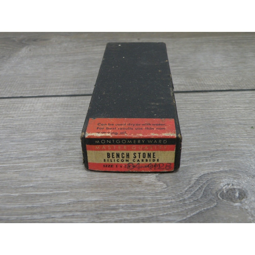 Vintage Montgomery Ward Master Quality Silicon Carbide Bench Stone Sharpening